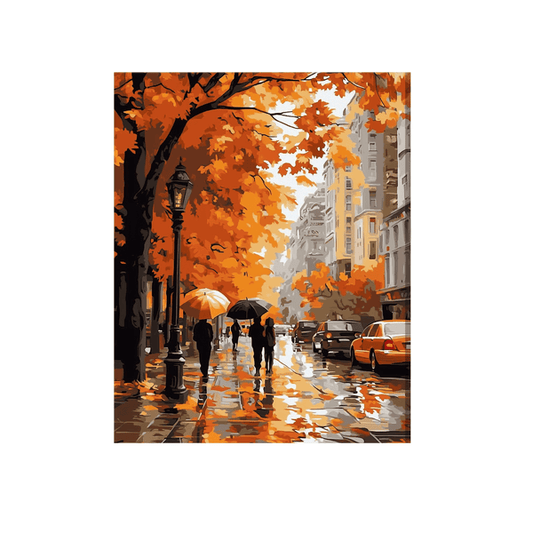 An autumn city street 01