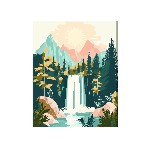 Beautiful mountain waterfall 01