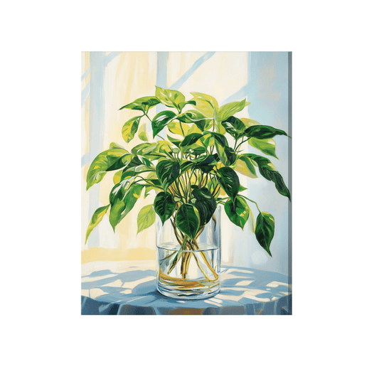 Green leaves vase 01
