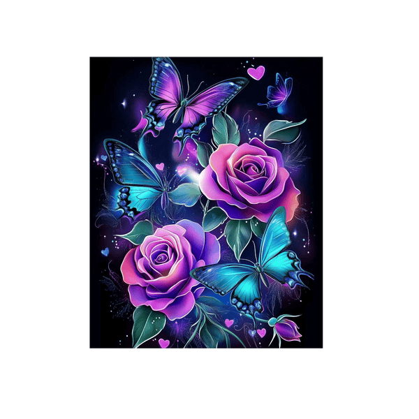 Neon roses and butterflies 02