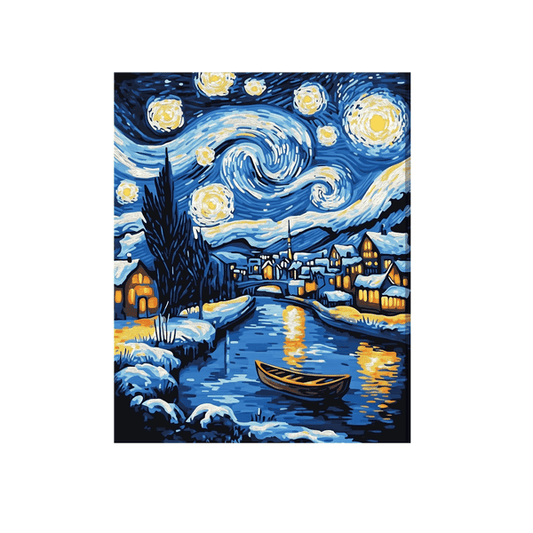 Starry night village 01