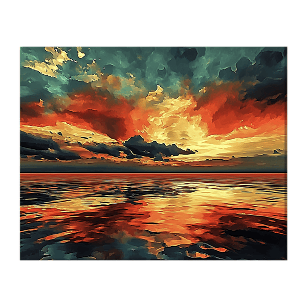 Vast sea colorful sky 02