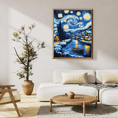 Starry night village 01