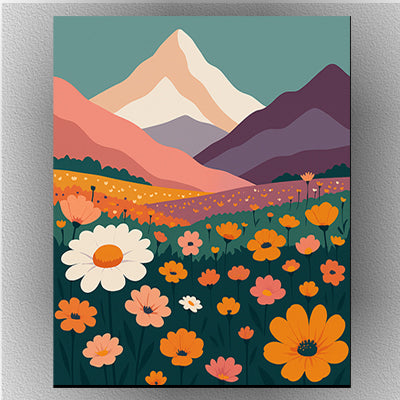 Colorful wildflowers blooming