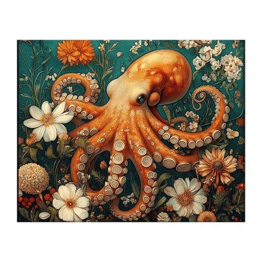 Octopus and flowers