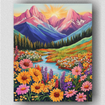Colorful Mountains flowers 03