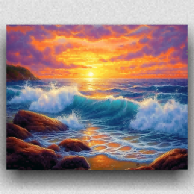 Ocean waves crashing