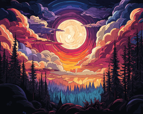 Forest Night Sky 01