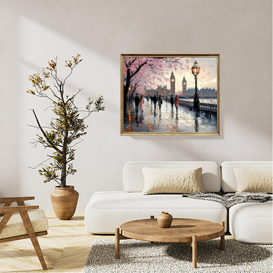 People walking along the River