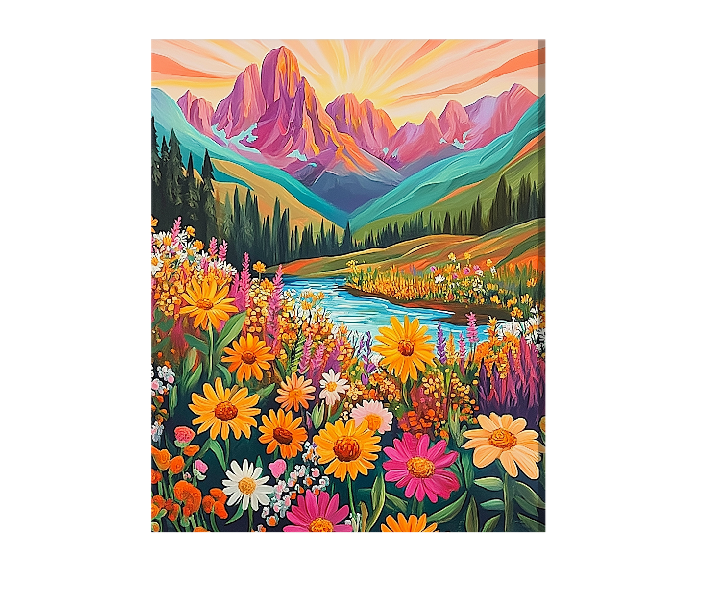 Colorful Mountains flowers 01