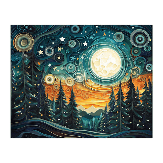 Starry Night Sky Trees 02