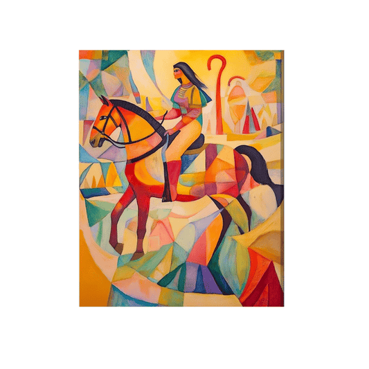 Woman riding on horseback