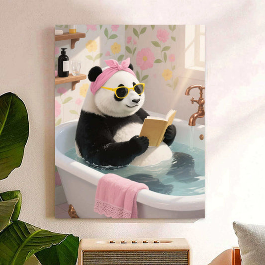 Panda bathing in the bathtub paint by numbers