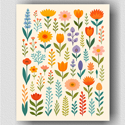 a square tile adorned with flowers