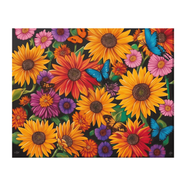 Sunflowers and butterflies