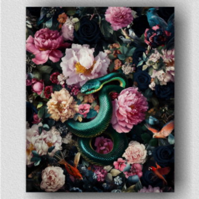 Flowers and snake 01