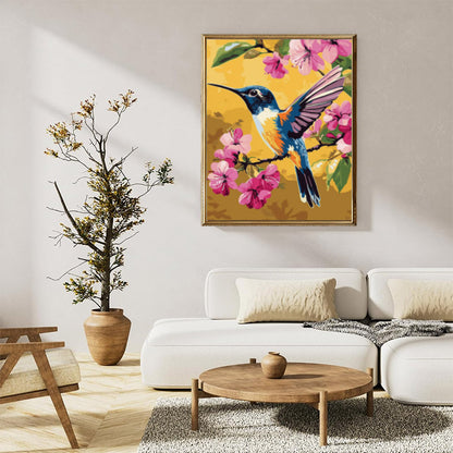 Hummingbird and flowers 01