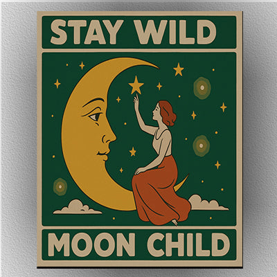 Woman sitting on the moon