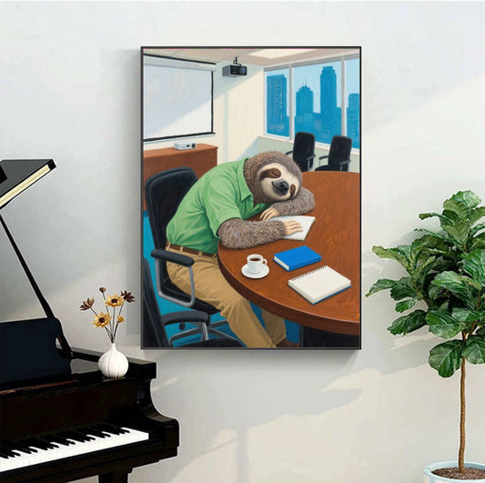 Sloths sleep at work paint by numbers