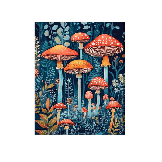 Mushrooms in an enchanted forest