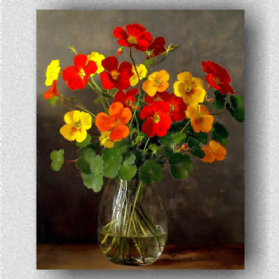 Red and yellow nasturtiums