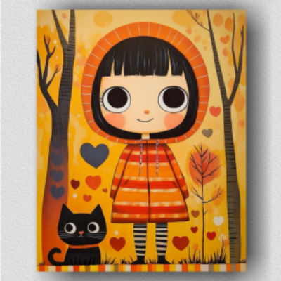 Girl and Cat