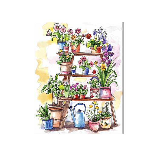 Indoor ladder with flower