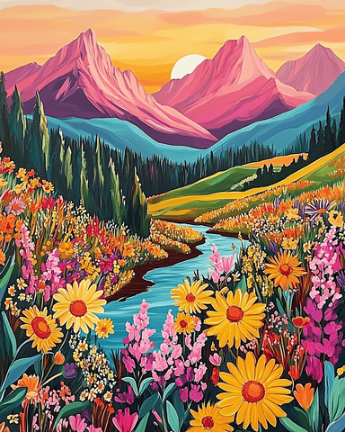 Colorful Mountains flowers 07