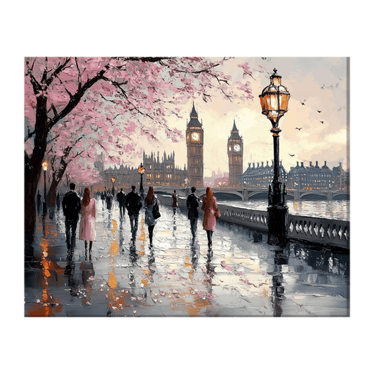 People walking along the River