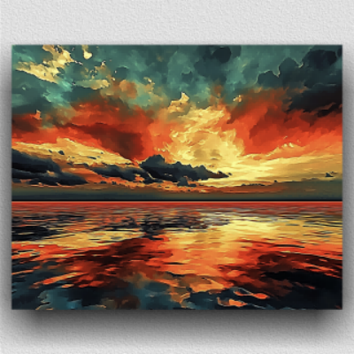 Vast sea colorful sky 02
