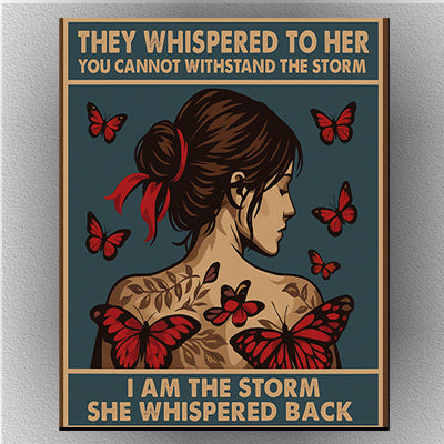 a strong woman with butterflies