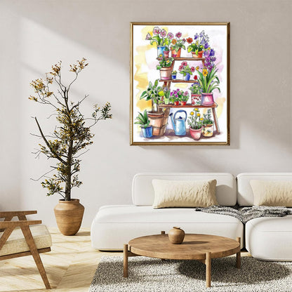 Indoor ladder with flower